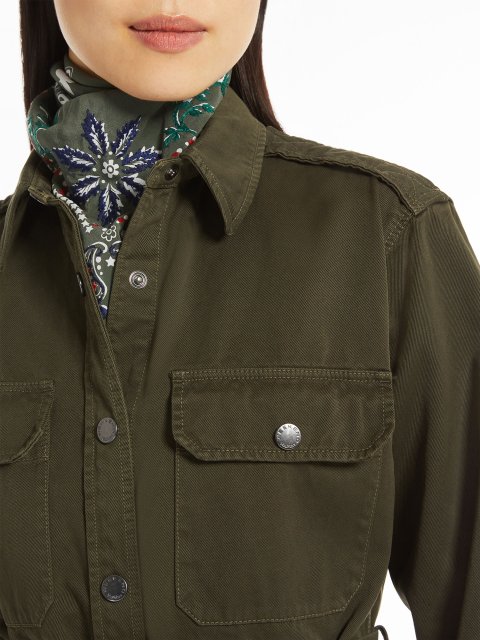 Платок Weekend Accessories из шелка цвета хаки: фото 1 - Invogue