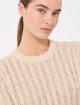 Бежевый свитер с фактурной вязкой Max Mara из льна: фото 4 - Invogue