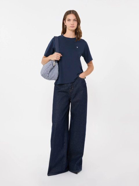 Темно-синя футболка WEEKEND MAX MARA з бавовняного трикотажу: фото 1 - Invogue