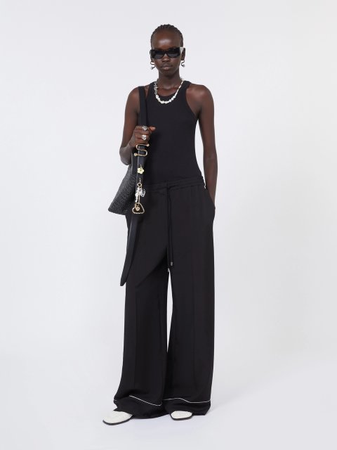Чорний топ Sportmax з бавовни та шовку: фото 1 - Invogue