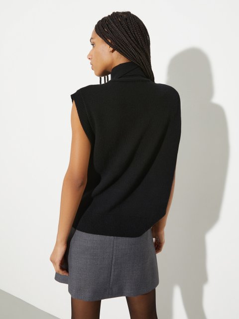 Черный жилет MAX&CO из смеси шерсти и вискозы: фото 3 - Invogue