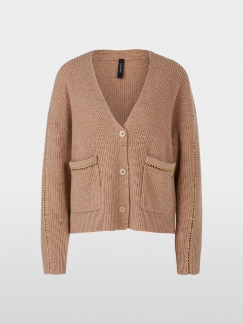 Темно-бежевый кардиган Marc Cain из чистой шерсти: фото - Invogue