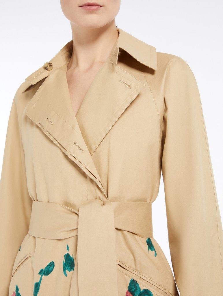 Бежевий плащ Weekend Max Mara з квітковим візерунком: фото 4 - Invogue