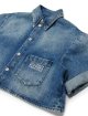 Синій джинсовий костюм MM6 Maison Margiela з сорочки та шортів: фото 3 - Invogue
