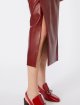 Бордова спідниця SPORTMAX зі шкіри наппа: фото 4 - Invogue
