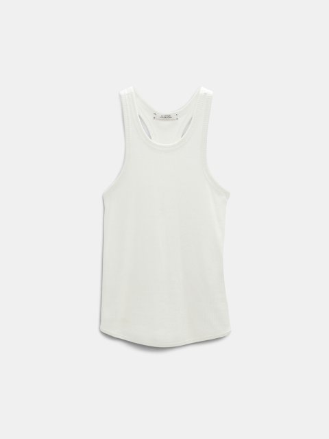 Белый топ Dorothee Schumacher из эластичного хлопка: фото - Invogue