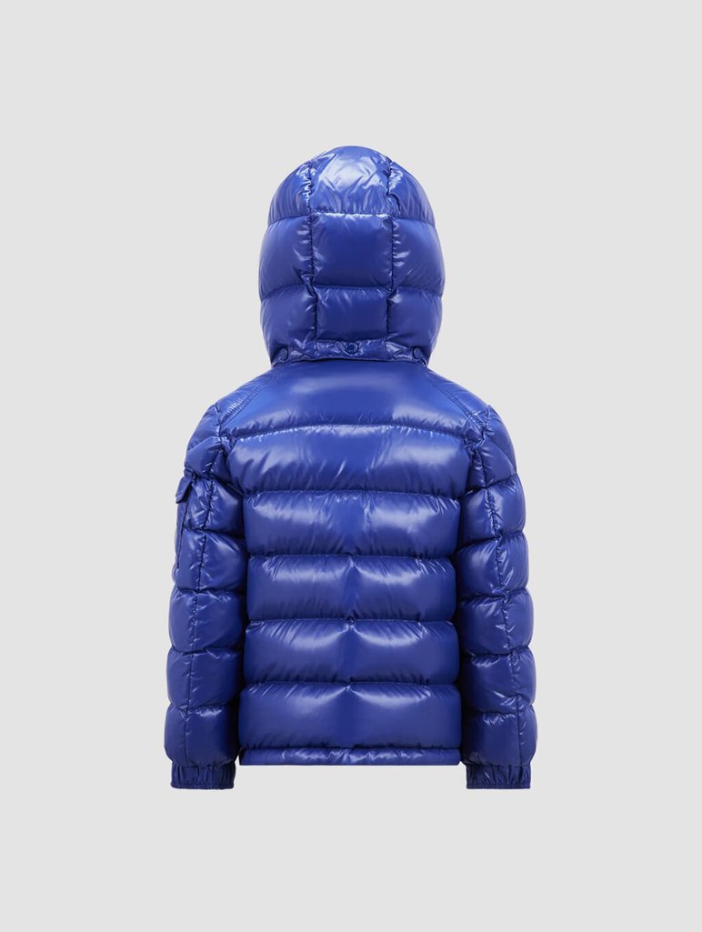 Синий стеганный пуховик MONCLER: фото 1 - Invogue