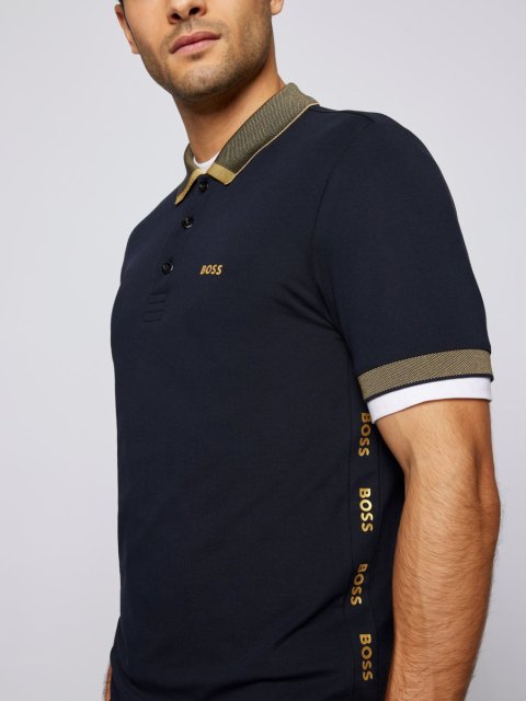 Темно-синее поло BOSS: фото 3 - Invogue