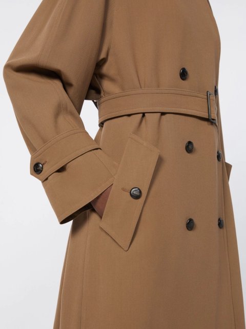 Коричневий тренч MAX MARA з вовняного габардину: фото 5 - Invogue