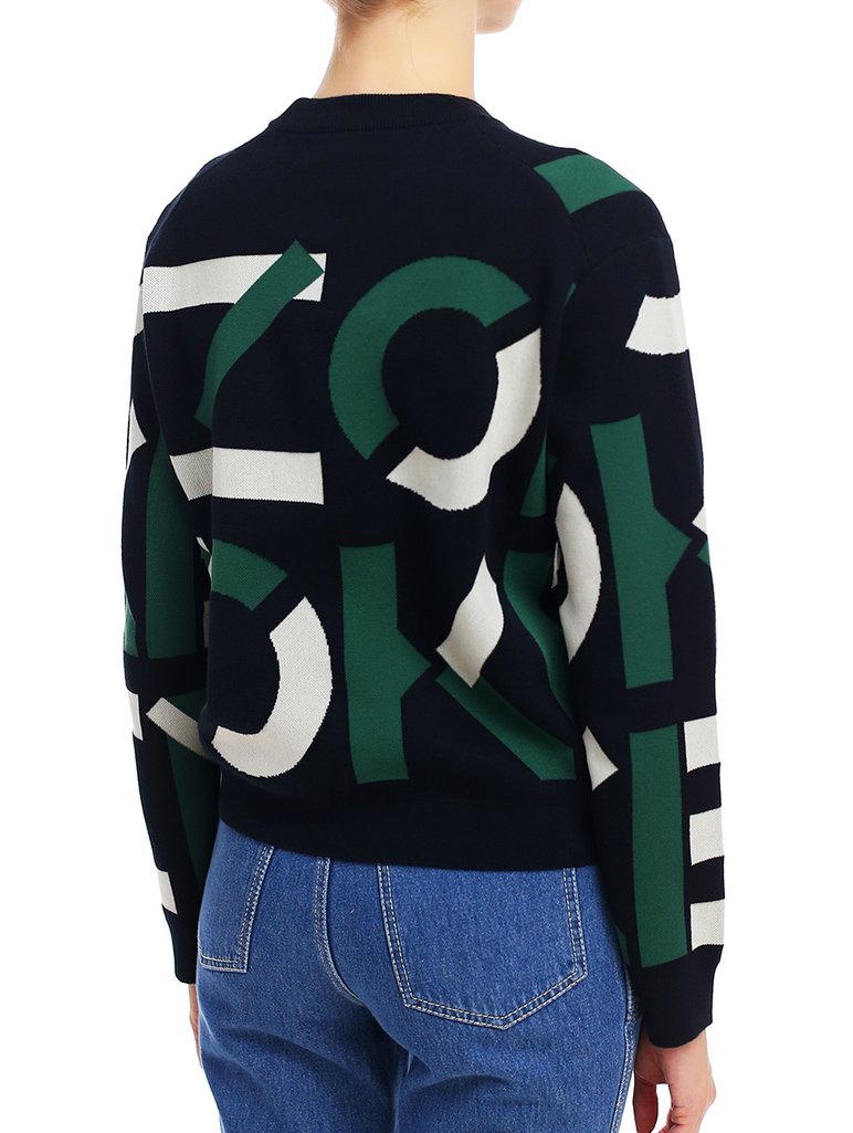 Зелёный свитер KENZO: фото 4 - Invogue