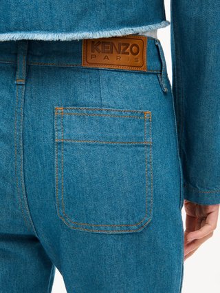 Синие джинсы Kenzo из хлопка и льна: фото 4 - Invogue
