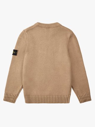 Бежевий светр STONE ISLAND KIDS з бавовни: фото 2 - Invogue