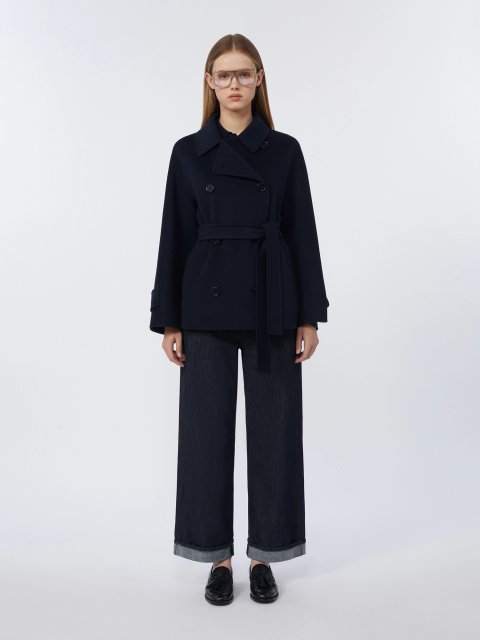 Темно-синє пальто MAX MARA з чистої вовни: фото 1 - Invogue