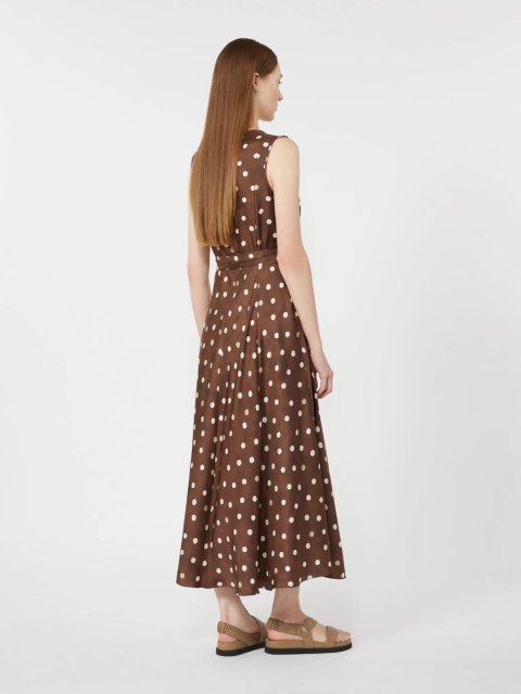 Коричнева сукня Max Mara з шовкового твілу: фото 2 - Invogue
