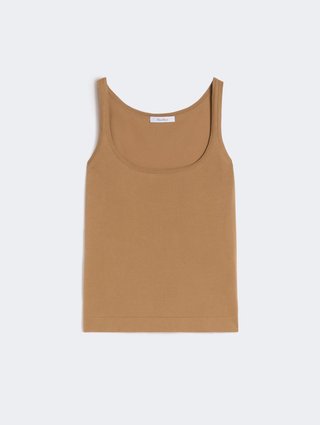Карамельная майка Max Mara из хлопка: фото - Invogue