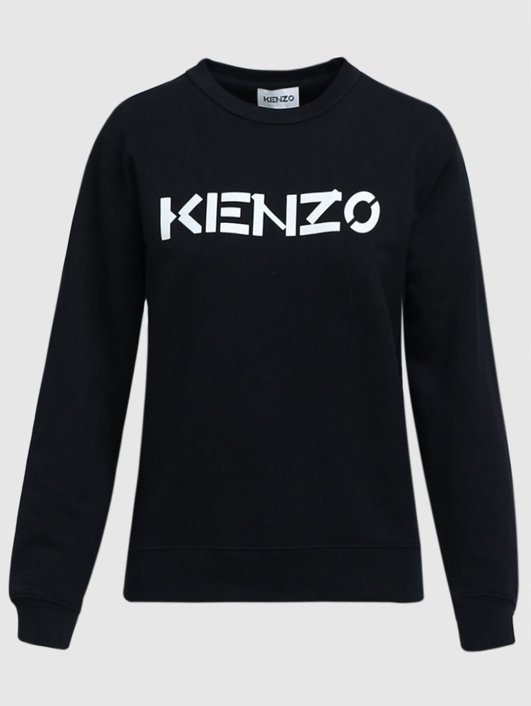 Чёрный свитшот KENZO: фото - Invogue