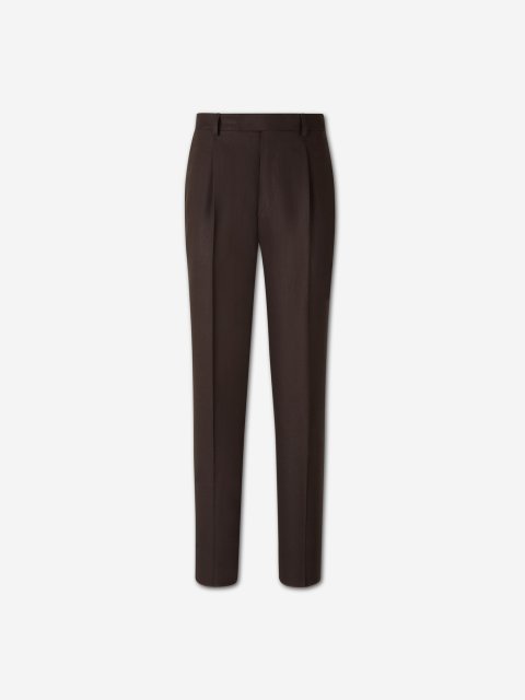 Темно-коричневі штани Zegna з льону: фото - Invogue