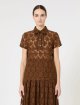 Шоколадний топ MAX MARA мереживний: фото 2 - Invogue