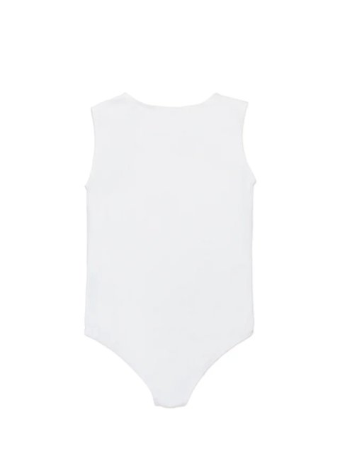 Белое хлопковое боди MM6 Maison Margiela Kids: фото 1 - Invogue