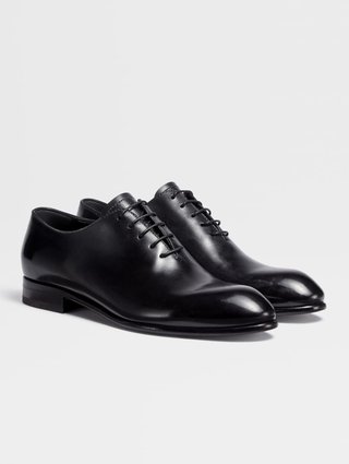 Чёрные оксфорды ZEGNA из кожи: фото 1 - Invogue