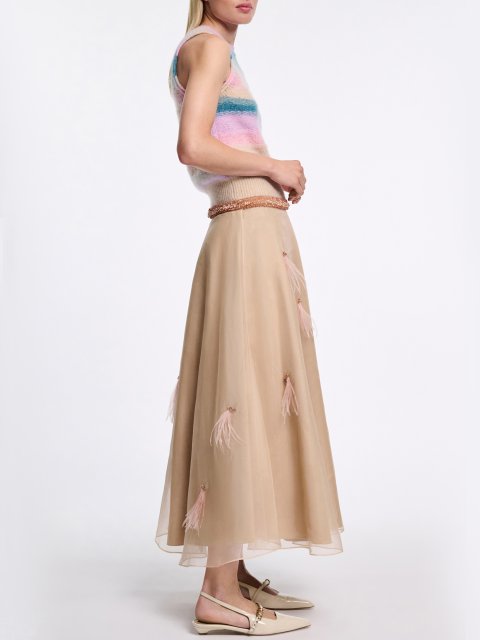 Бежева спідниця DOROTHEE SCHUMACHER з шовку: фото 3 - Invogue