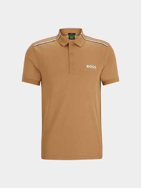 Бежеве поло BOSS крою slim: фото - Invogue