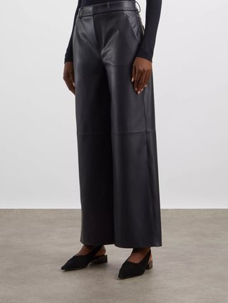 Чорні брюки Max Mara зі штучної шкіри: фото 2 - Invogue