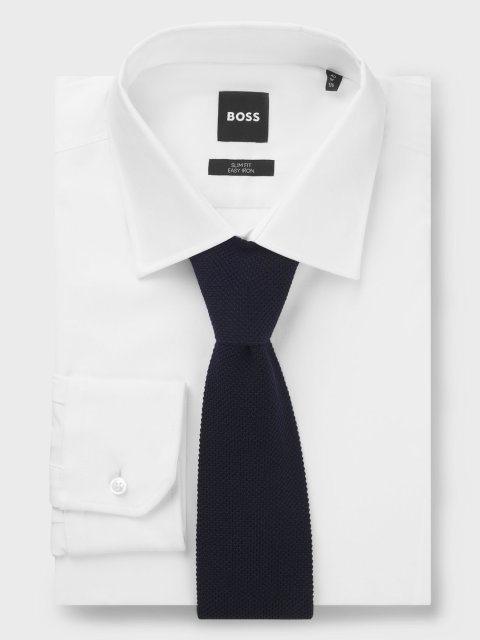 Темно-синий галстук BOSS из шерсти: фото 3 - Invogue