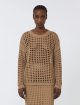 Карамельний светр з сітчастою фактурою Max Mara з бавовни: фото 2 - Invogue
