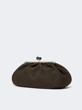 Темно-коричнева сумка Pasticcino Weekend Accessories з ефектом рафії: фото 1 - Invogue