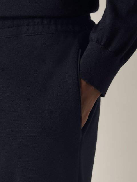 Тёмно-синие штаны Zegna из хлопка и шерсти: фото 5 - Invogue