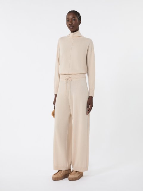Кремові брюки WEEKEND MAX MARA з вовни та кашеміру: фото 1 - Invogue