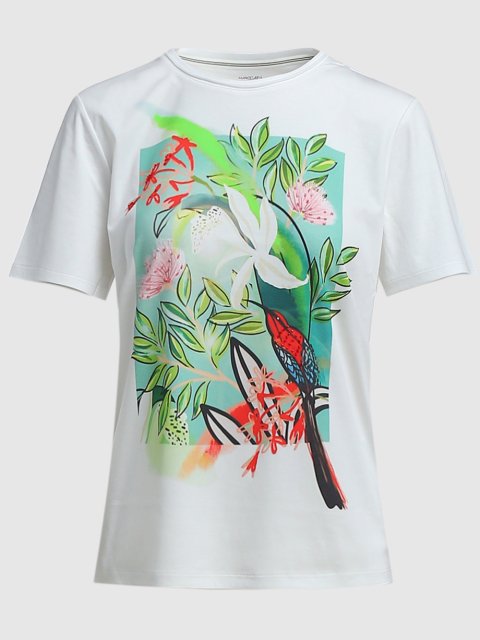 Молочная футболка MARC CAIN: фото - Invogue