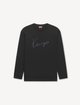 Черная футболка Kenzo из хлопка с длинными рукавами: фото - Invogue