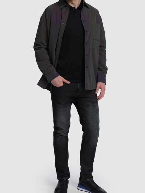 Черное поло BOSS: фото 1 - Invogue