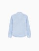 Лляна сорочка Emporio Armani Kids блакитна: фото 4 - Invogue