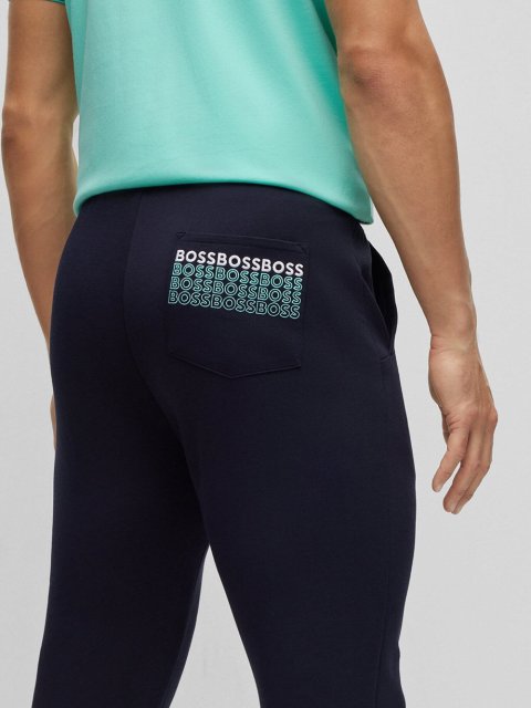 Тёмно-синие брюки спорт BOSS: фото 3 - Invogue