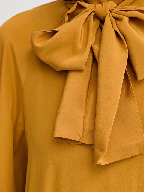 Сорочка кольору охри WEEKEND MAX MARA з шовку: фото 4 - Invogue