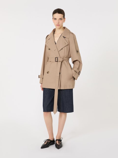 Темно-бежевий плащ MAX MARA двобортний: фото 1 - Invogue