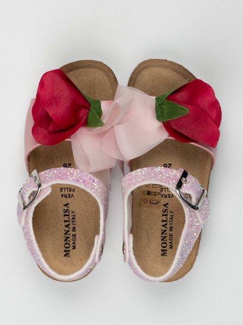 Рожеві босоніжки MONNALISA : фото 2 - Invogue