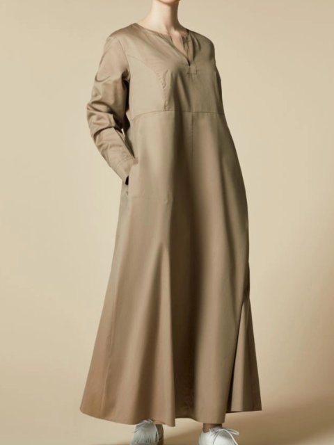 Коричневое платье MARINA RINALDI: фото - Invogue