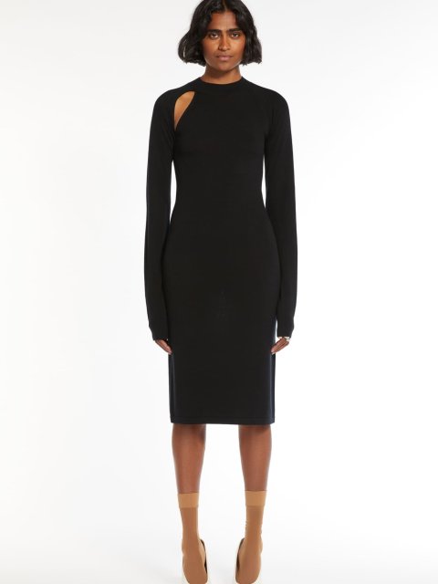 Чорна сукня SPORTMAX  з вовни та шовку: фото 1 - Invogue