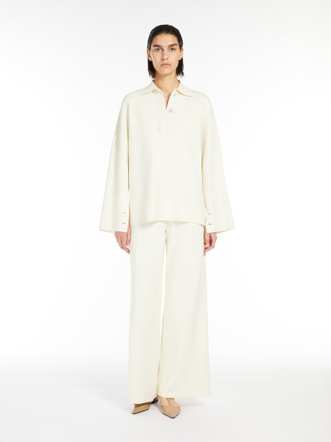 Белая блузка Max Mara из вискозной пряжи: фото 1 - Invogue