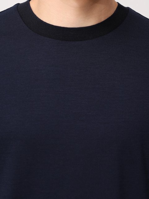 Темно-синя футболка BOSS з вовни: фото 4 - Invogue