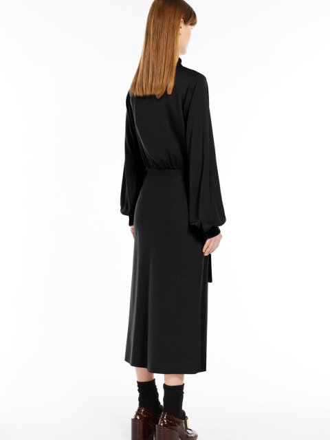 Чорна довга сукня SPORTMAX з шовку: фото 2 - Invogue