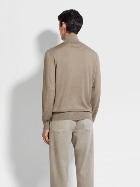 Бежевий светр ZEGNA з кашеміру та шовку: фото 2 - Invogue