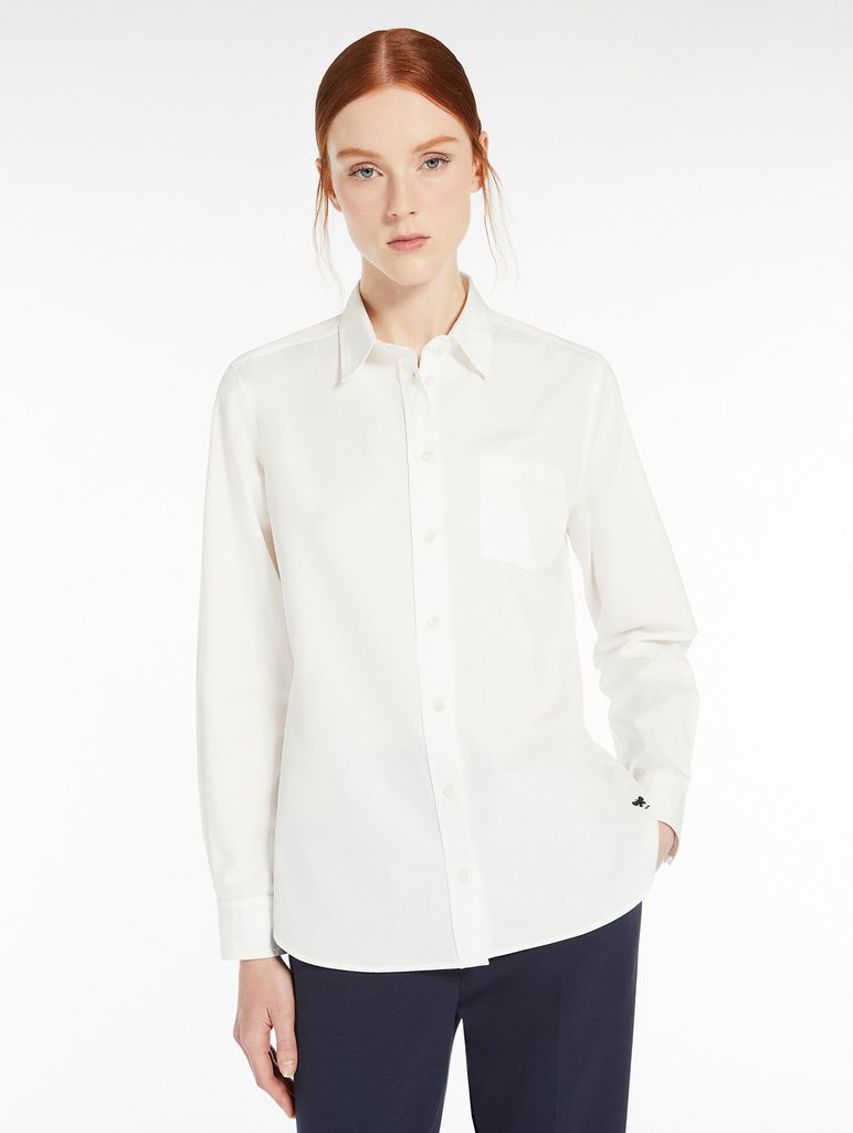 Біла сорочка WEEKEND MAX MARA з бавовни: фото 4 - Invogue