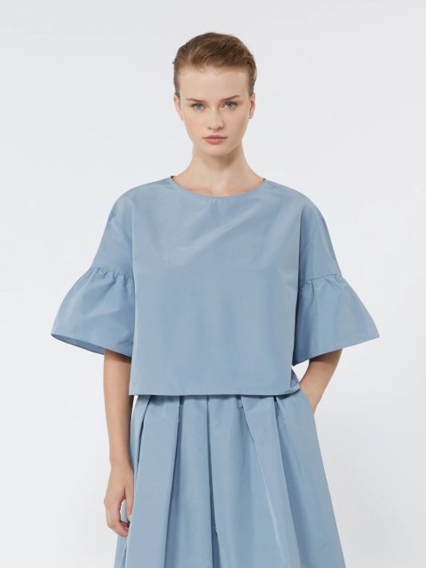 Блакитна блуза WEEKEND MAX MARA укороченого крою: фото 2 - Invogue
