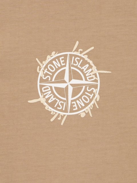 Сіра футболка з логотипом Stone Island з бавовни: фото 3 - Invogue