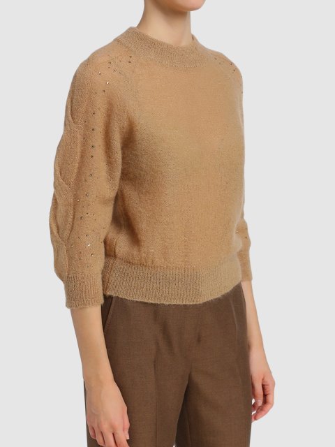 Бежевый свитер MAX MARA: фото 2 - Invogue